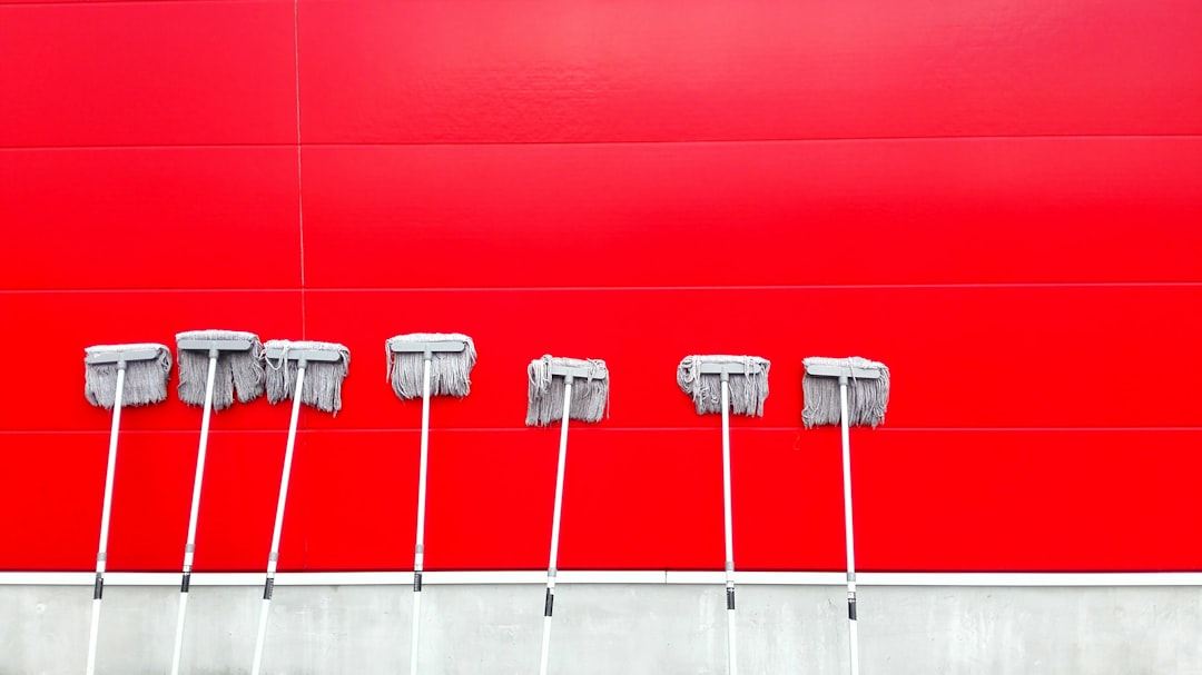 Professional cleaning equipment lined up and ready